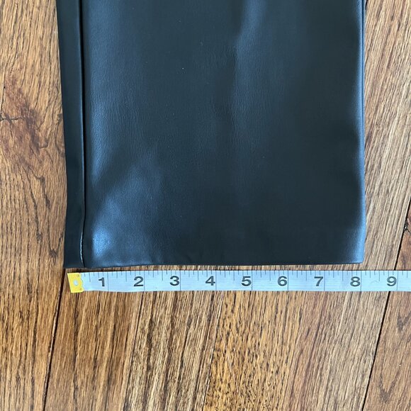 Zara Womens Faux Leather Black Straight Leg High Rise Pants  Size 0 - Picture 6 of 6